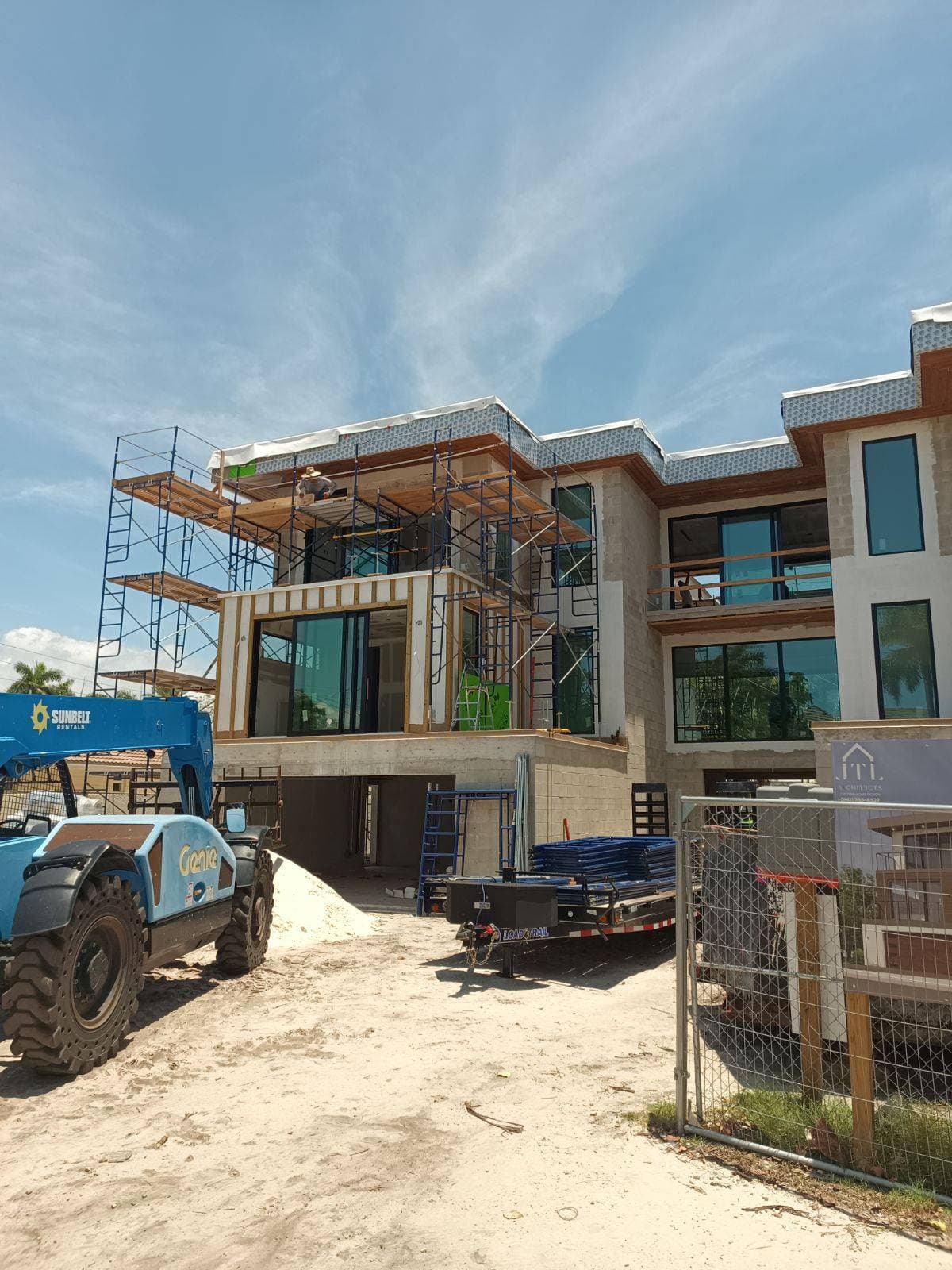 Scaffolding access work on a construction project