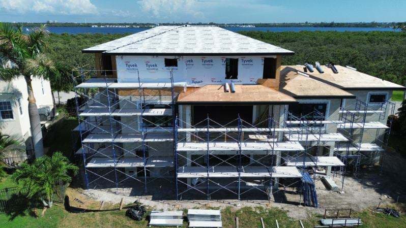 Scaffolding access work on a construction project